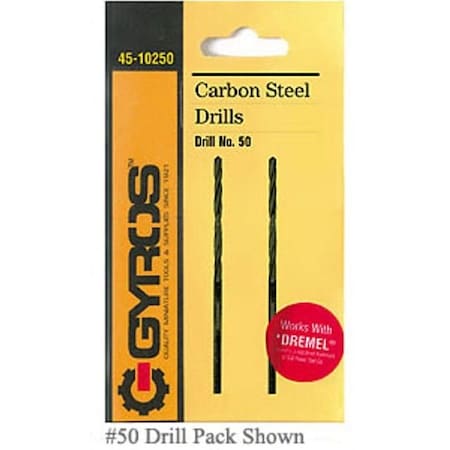 Gyros High Speed Steel Wire Gauge Mini Twist Drill Bits, Clear Vial, Size No 54 .0550 in/1.397MM, 2PK 45-20254